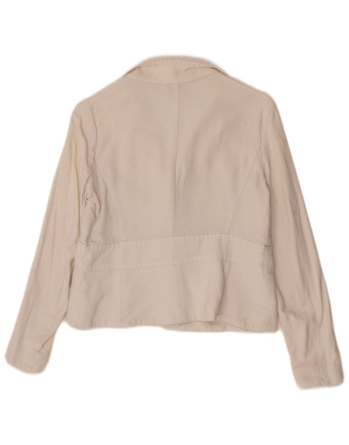 Valentino Γυναικείο Μπουφάν Blazer Crop 1 Button IT 44 Medium Off White Βαμβακερό