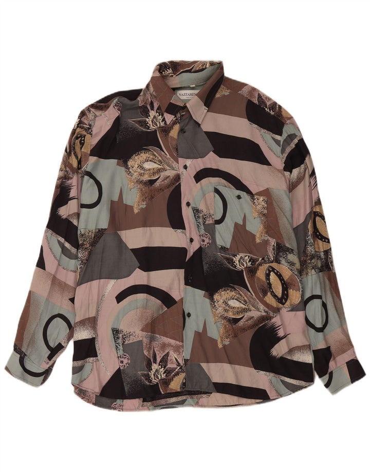 Nazzareno G. Ανδρικό πουκάμισο Abstract Pattern XL Πολύχρωμη βισκόζη