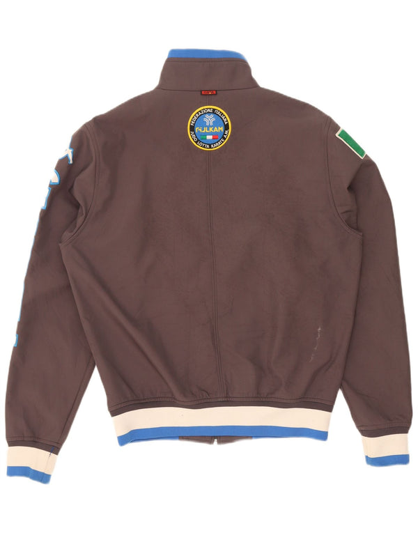 Kappa Mens Italia Graphic αθλητική φόρμα Top Jacket μεσαίο καφέ Colourblock