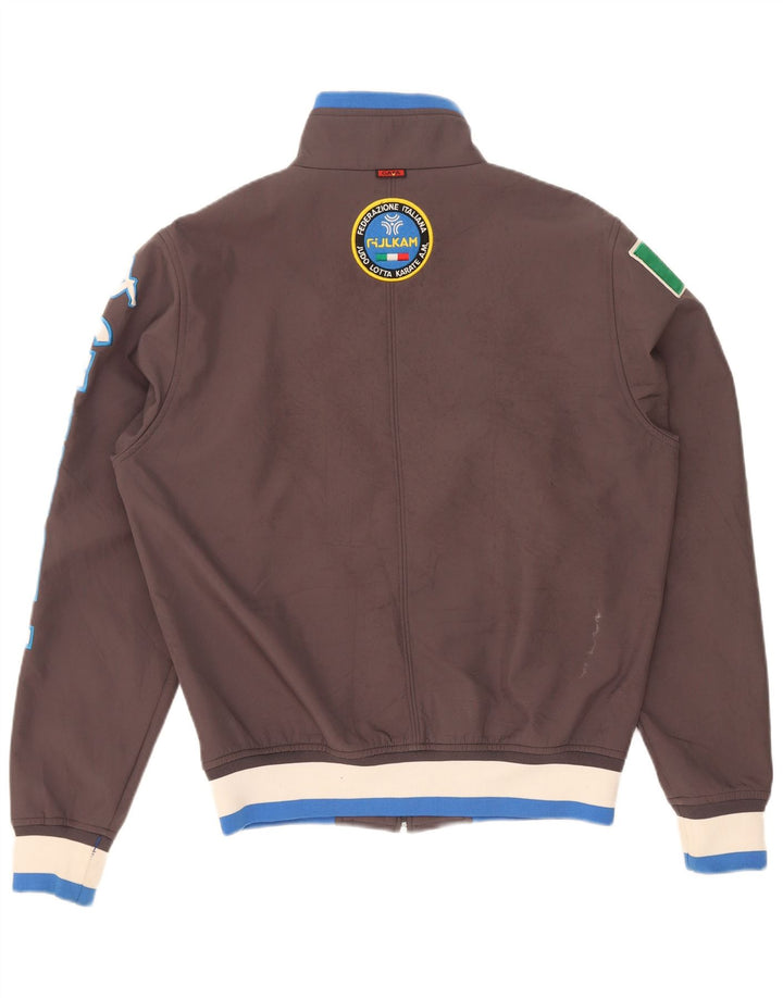 Kappa Mens Italia Graphic αθλητική φόρμα Top Jacket μεσαίο καφέ Colourblock