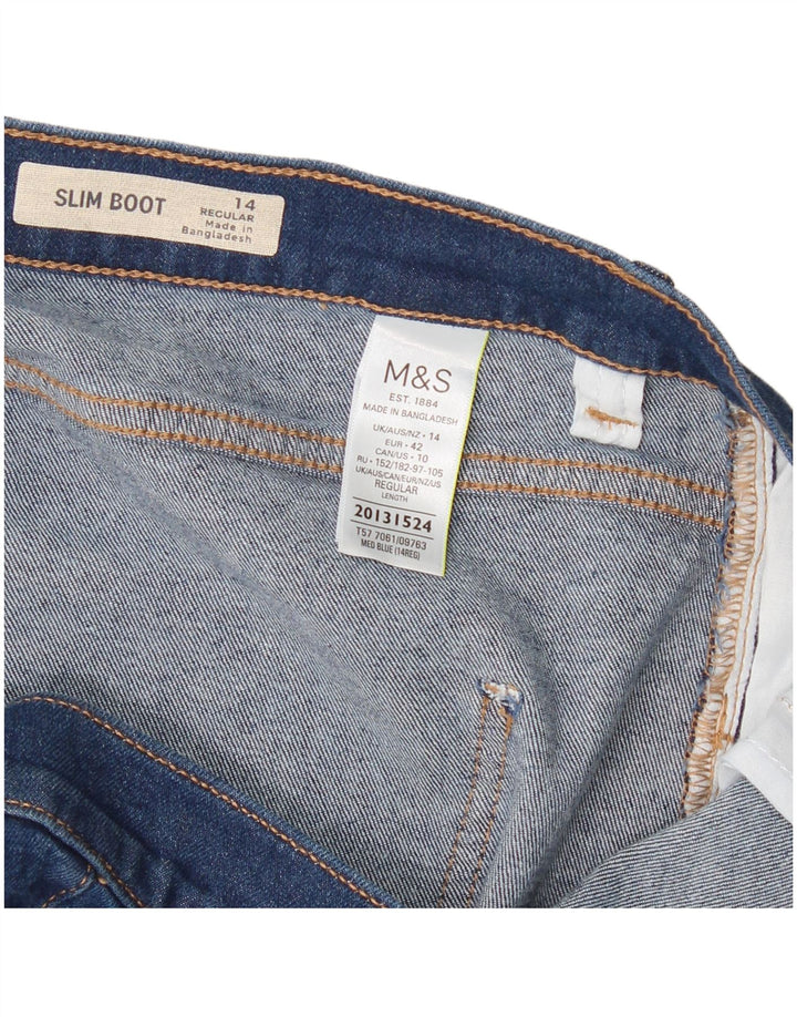 Marks & Spencer Γυναικείο κανονικό τζιν μποτάκι UK 14 Large W34 L30 Blue