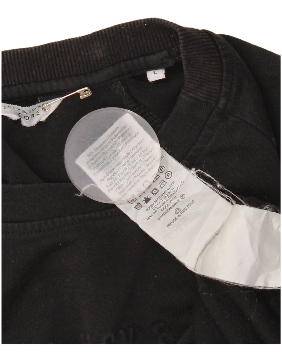 Jack & Jones Ανδρικό Φούτερ Jumper Μεγάλο Μαύρο Πολυεστέρα