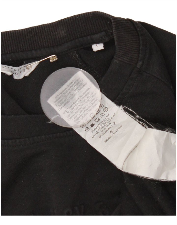 Jack & Jones Ανδρικό Φούτερ Jumper Μεγάλο Μαύρο Πολυεστέρα