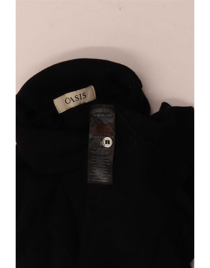 Γυναικείο πουλόβερ με ρολό λαιμόκοψης Oasis UK 10 Small Black Viscose