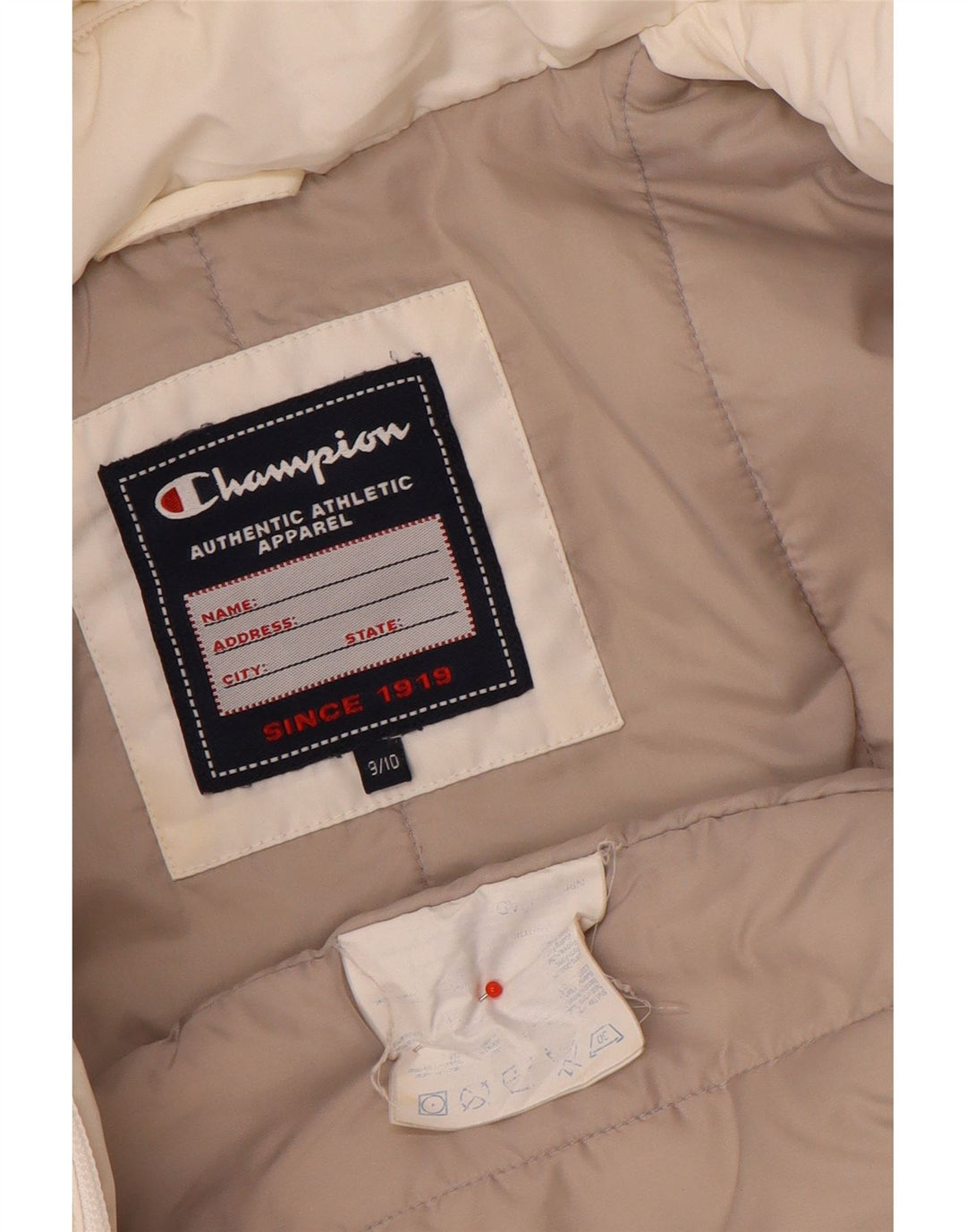 Champion Girls Hooded Podded Coat 9-10 Years White Polyester