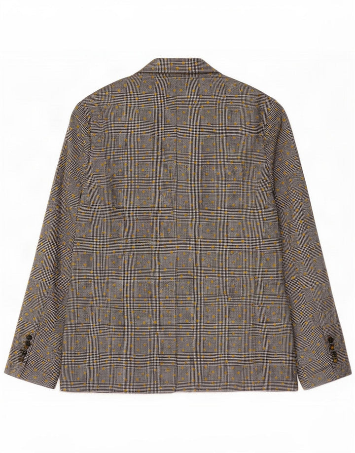 Boden Womens Double Breasted Blazer Jacket UK 16 Large Grey Houndstooth