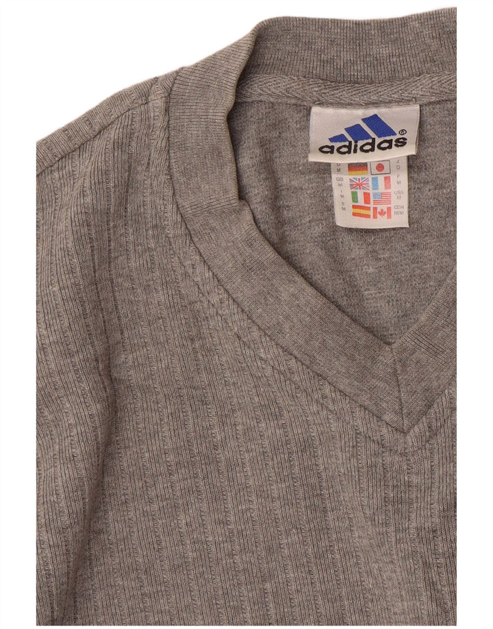 ADIDAS Mens T-Shirt Top Medium Grey Cotton