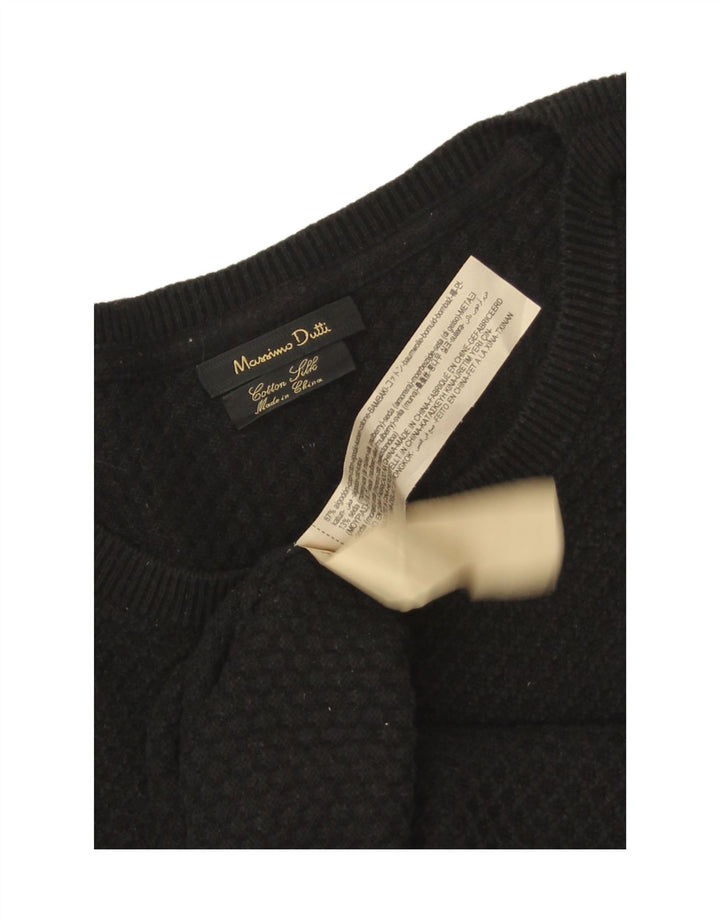 Ανδρικό πουλόβερ Massimo Dutti Crew Neck Jumper XL Μαύρο βαμβακερό