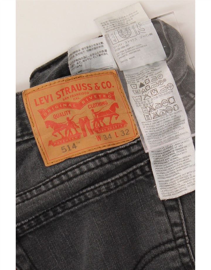 LEVI'S Ανδρικό τζιν 514 ίσιο W34 L32 Γκρι βαμβακερό