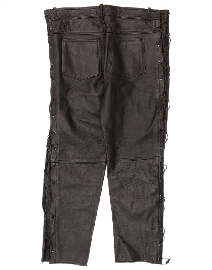 American Eagle Ανδρικό Λεπτό Δερμάτινο Παντελόνι W36 L30 Μαύρο Δερμάτινο