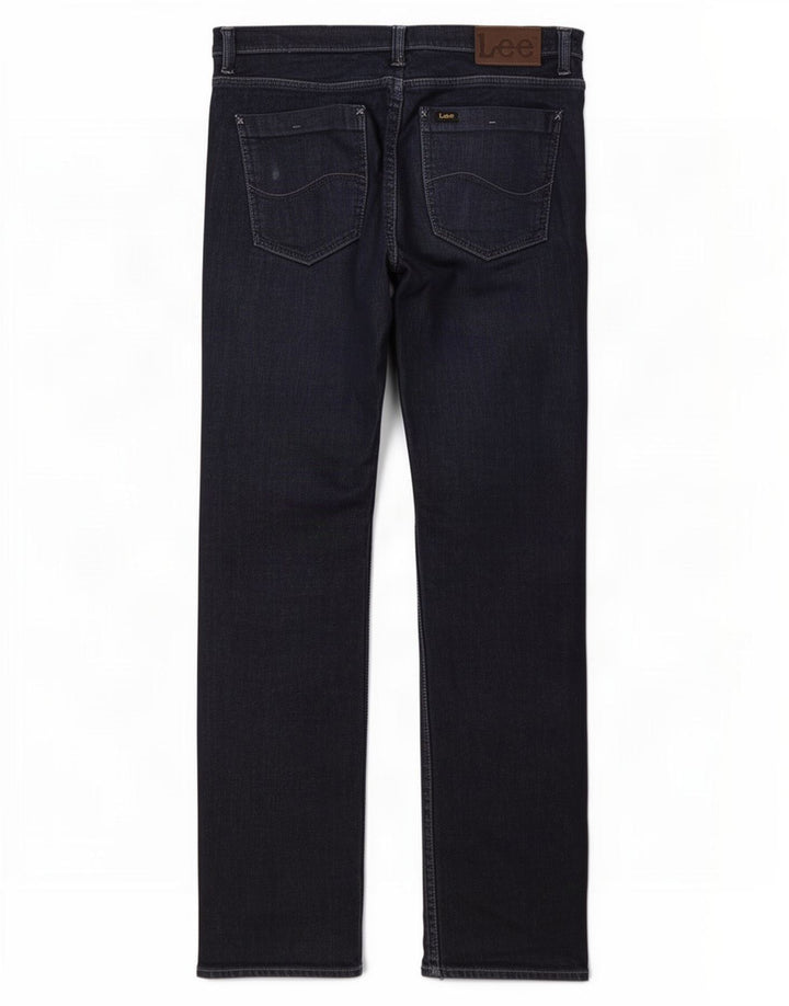 Lee Womens Powell Straight Jeans W32 L34 Navy Blue Cotton