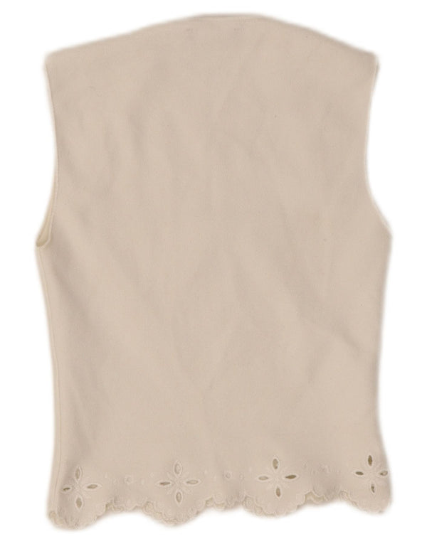 Zara Γυναικείο Αμάνικο Crop Top UK 8 Small White