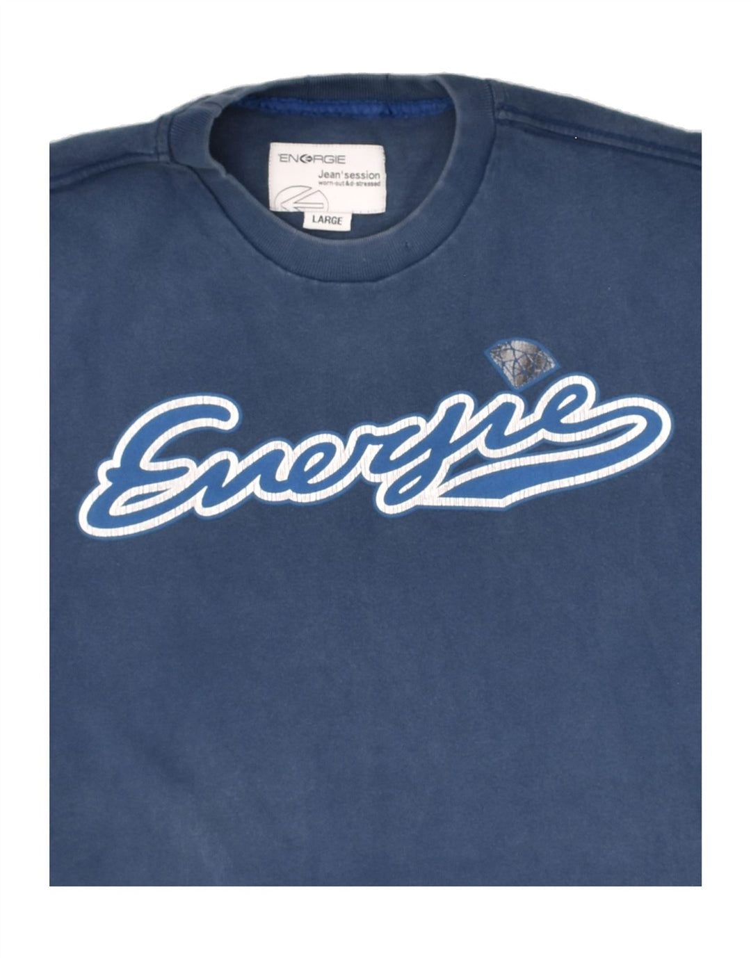 ENERGIE Boys Graphic Sweatshirt Jumper 14-15 Years Large Navy Blue | Vintage Energie | Thrift | Second-Hand Energie | Used Clothing | Messina Hembry 