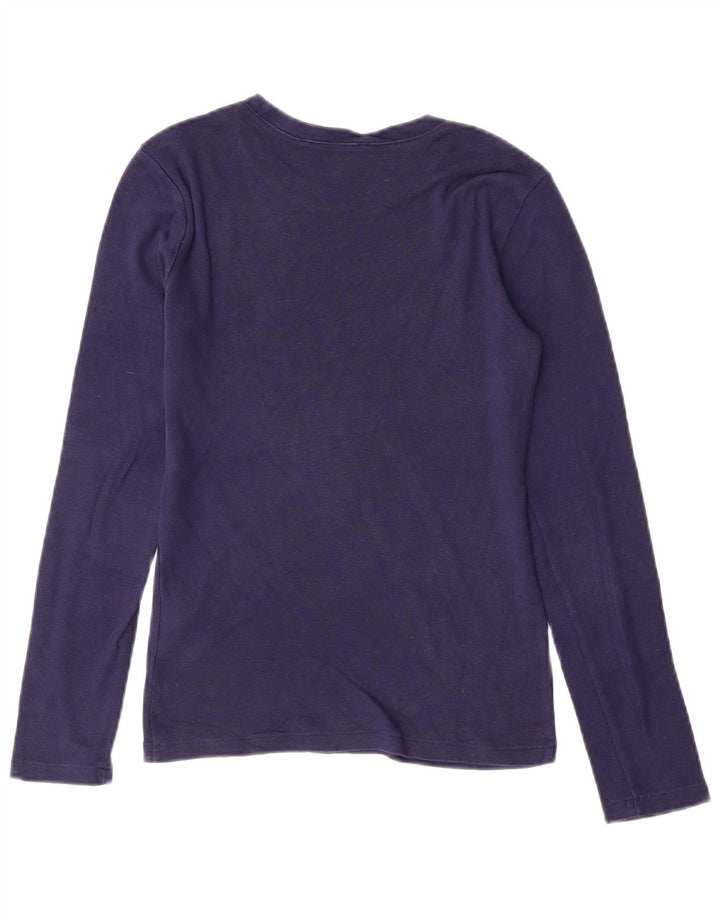 RALPH LAUREN Γυναικείο τοπ μακρυμάνικο UK 10 Small Navy Blue Cotton