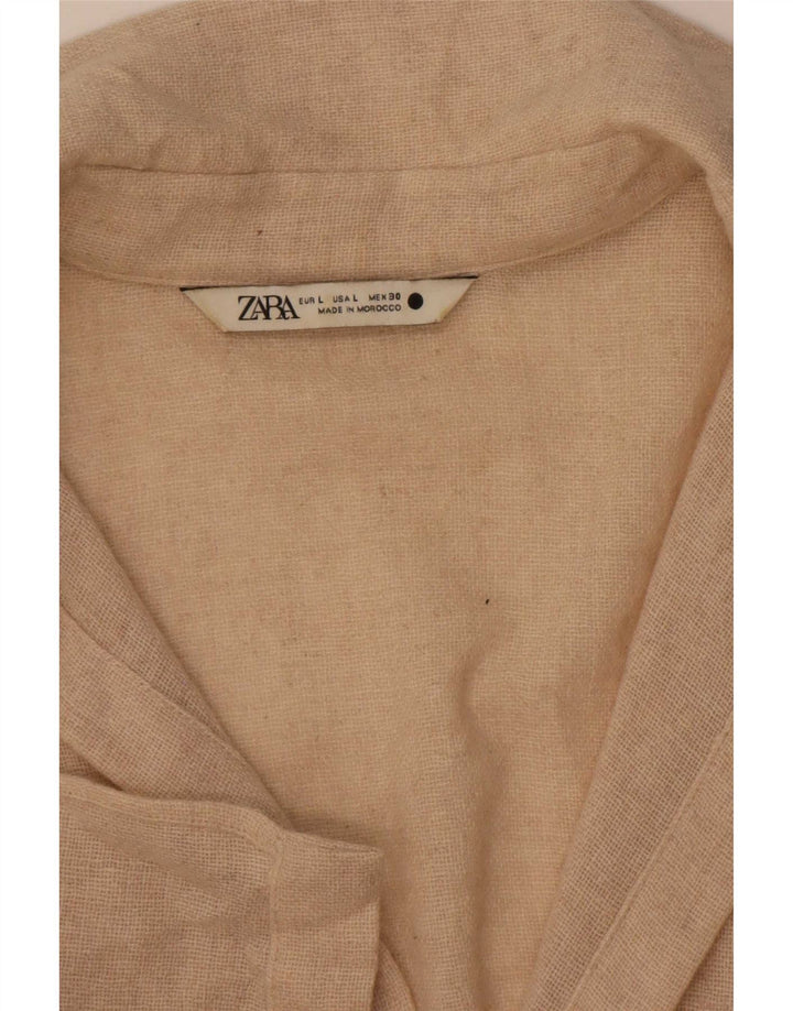 Zara Γυναικείο πουκάμισο UK 16 Large Beige