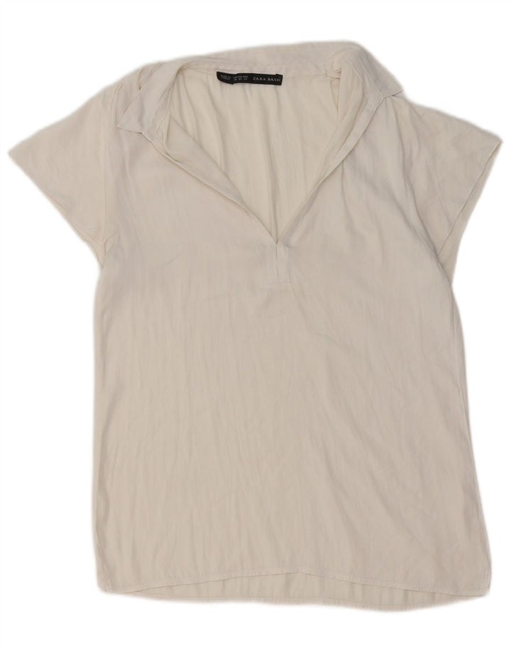 Γυναικείο μπλουζάκι πόλο ZARA UK 6 XS Λευκό