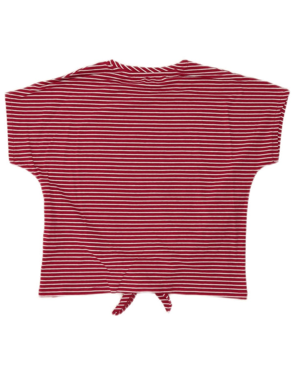 Γυναικείο γραφικό μπλουζάκι Guess Crop Top UK 4 XS Ροζ ριγέ βαμβακερό