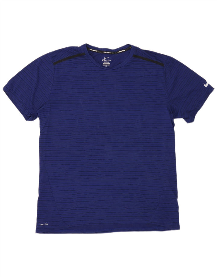 Ανδρικό T-shirt Nike Dri Fit Top XL Navy Blue ριγέ πολυεστέρας