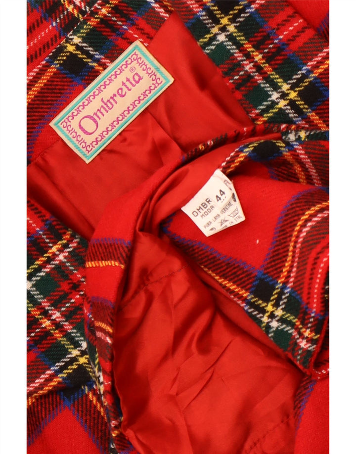 Vintage γυναικείο τζάκετ με 2 κουμπιά σακάκι IT 44 μεσαίο κόκκινο μαλλί