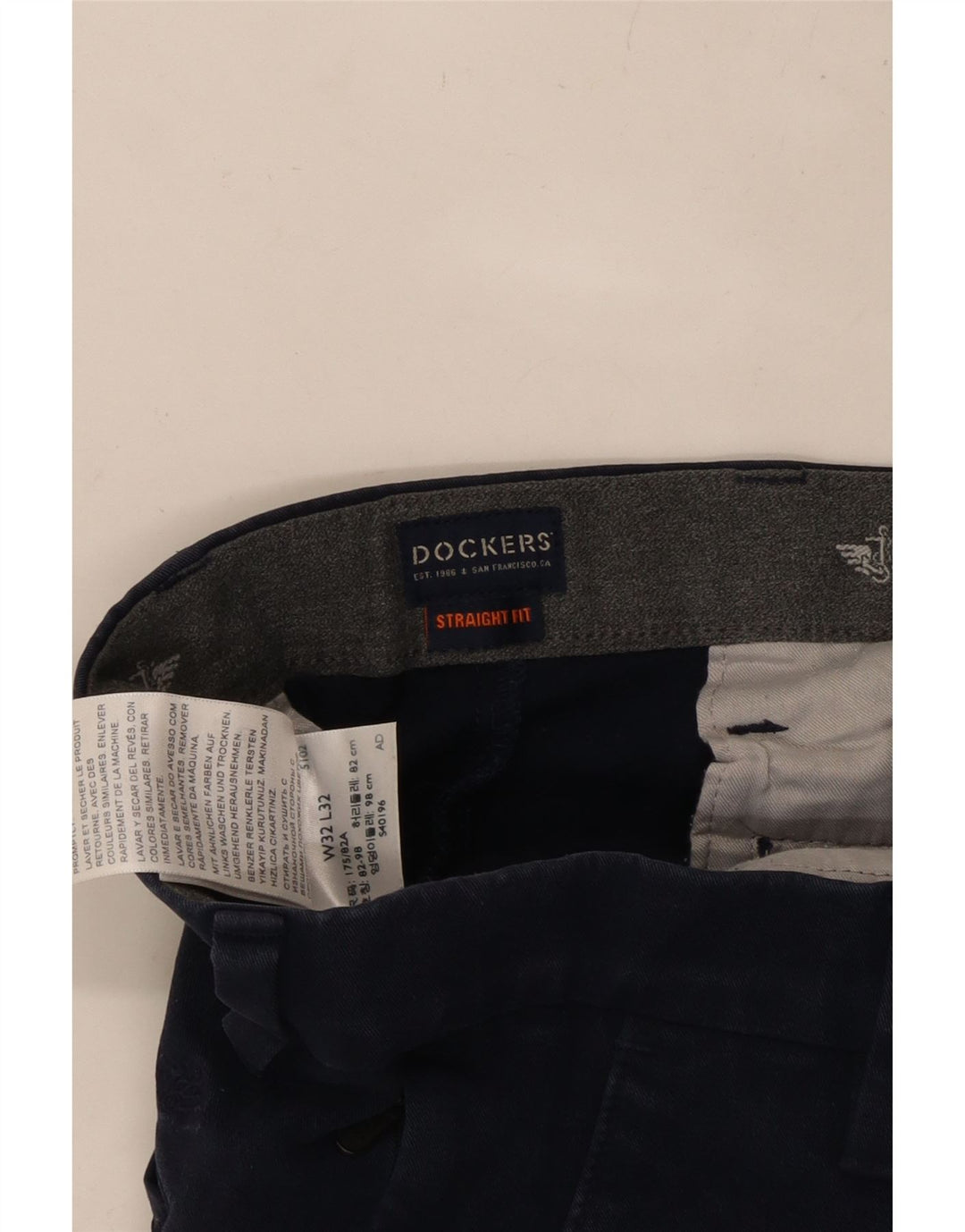 DOCKERS Ανδρικό ίσιο παντελόνι Chino W32 L30 Navy Blue Cotton