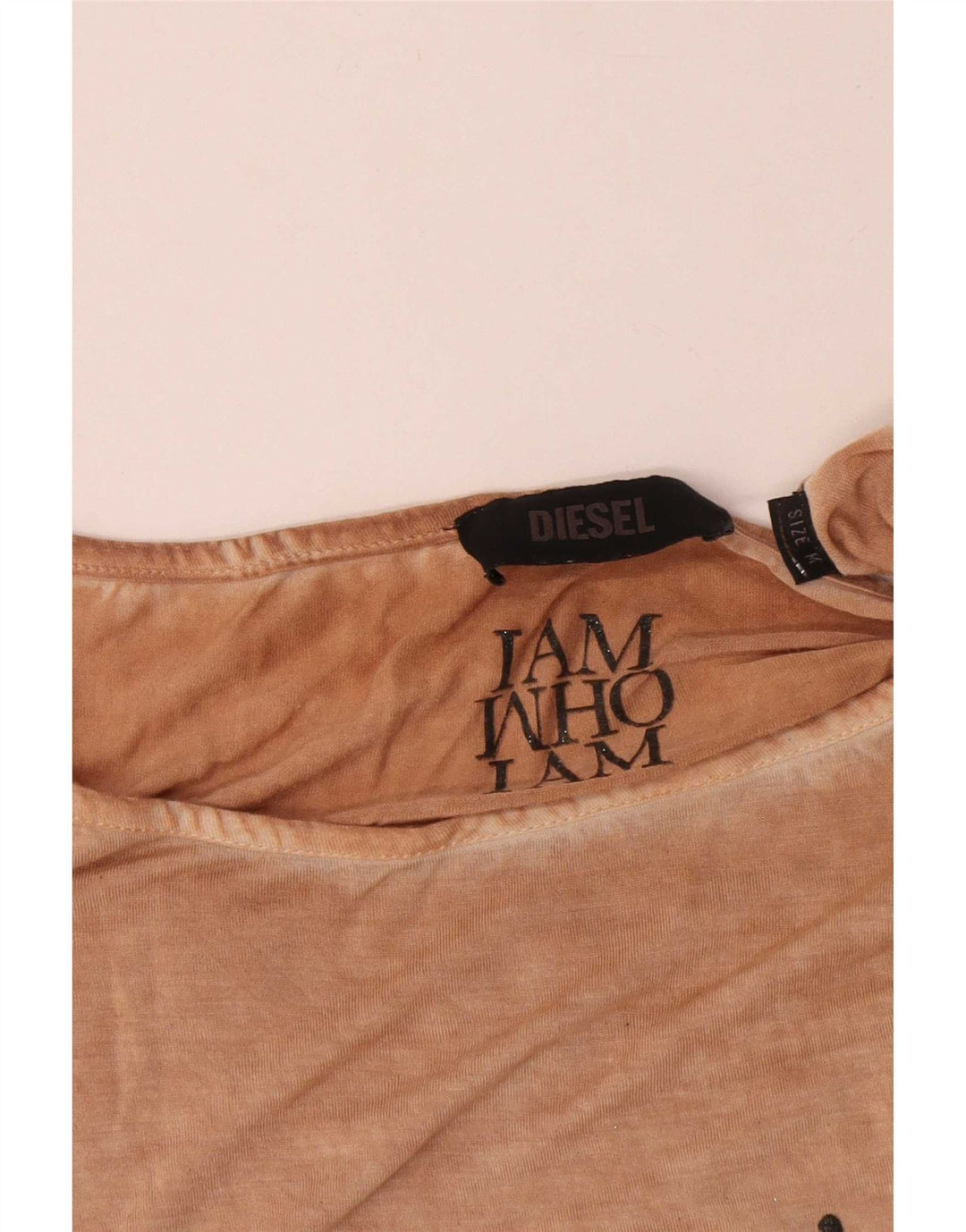 Diesel Γυναικείο γραφικό T-Shirt Top UK 14 Medium Beige