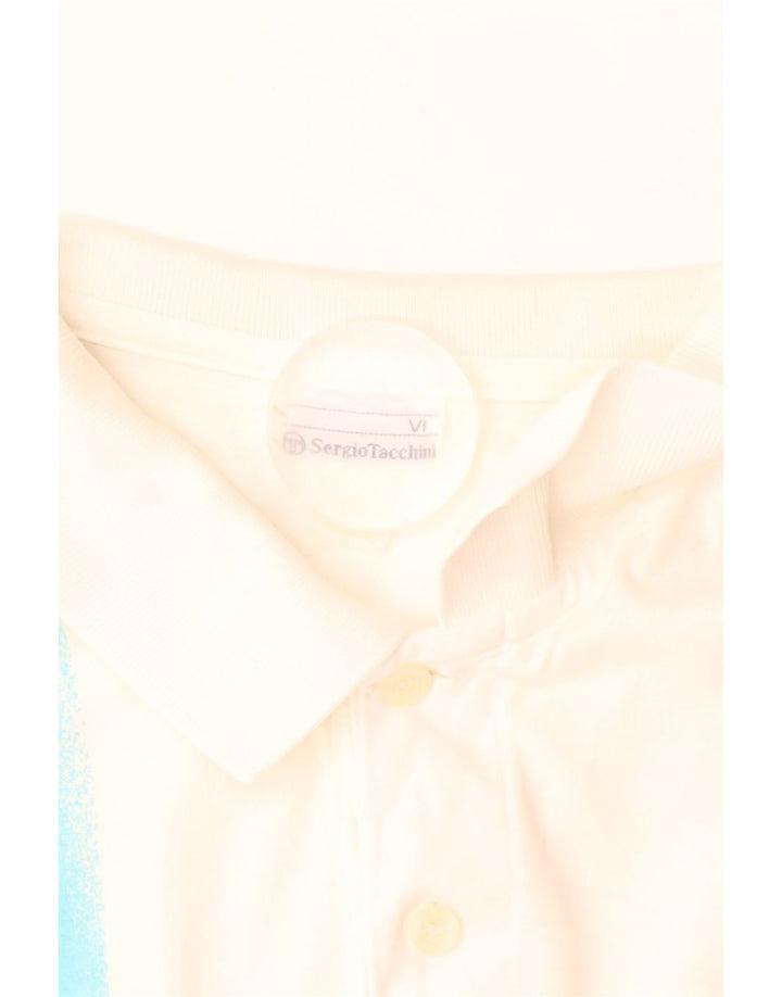 SERGIO TACCHINI Ανδρικό μπλουζάκι πόλο EU 52 μεγάλο λευκό ριγέ