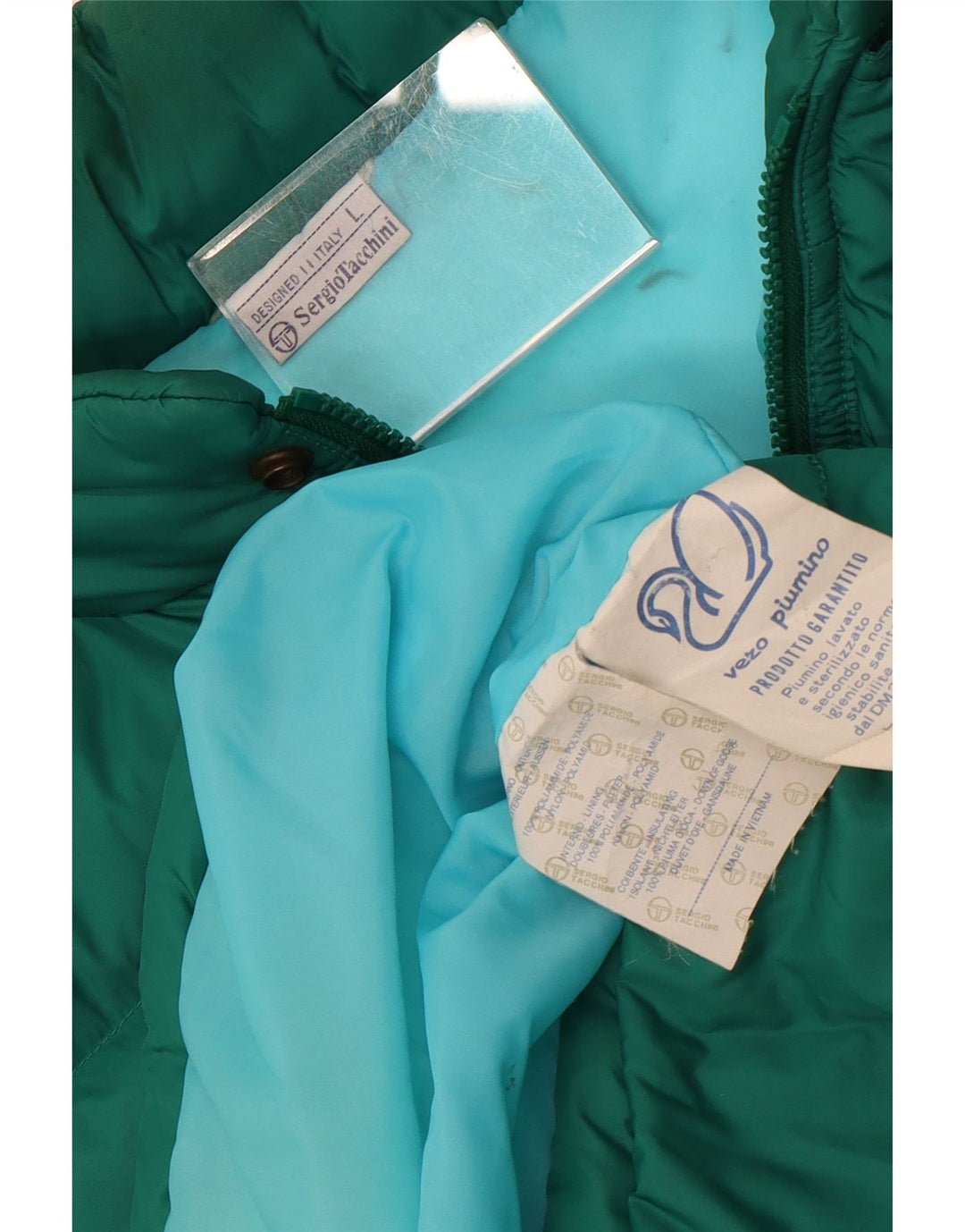 Sergio Tacchini Ανδρικό μπουφάν με επένδυση UK 40 Large Green Polyamide