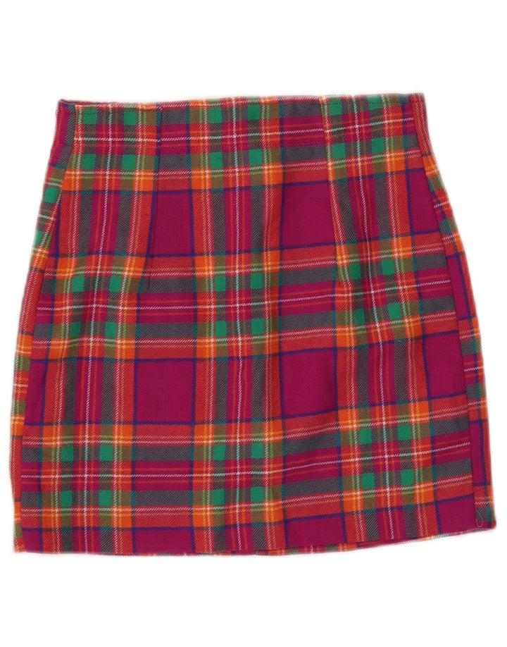VINTAGE Γυναικεία Μίνι Φούστα W24 XS Pink Check
