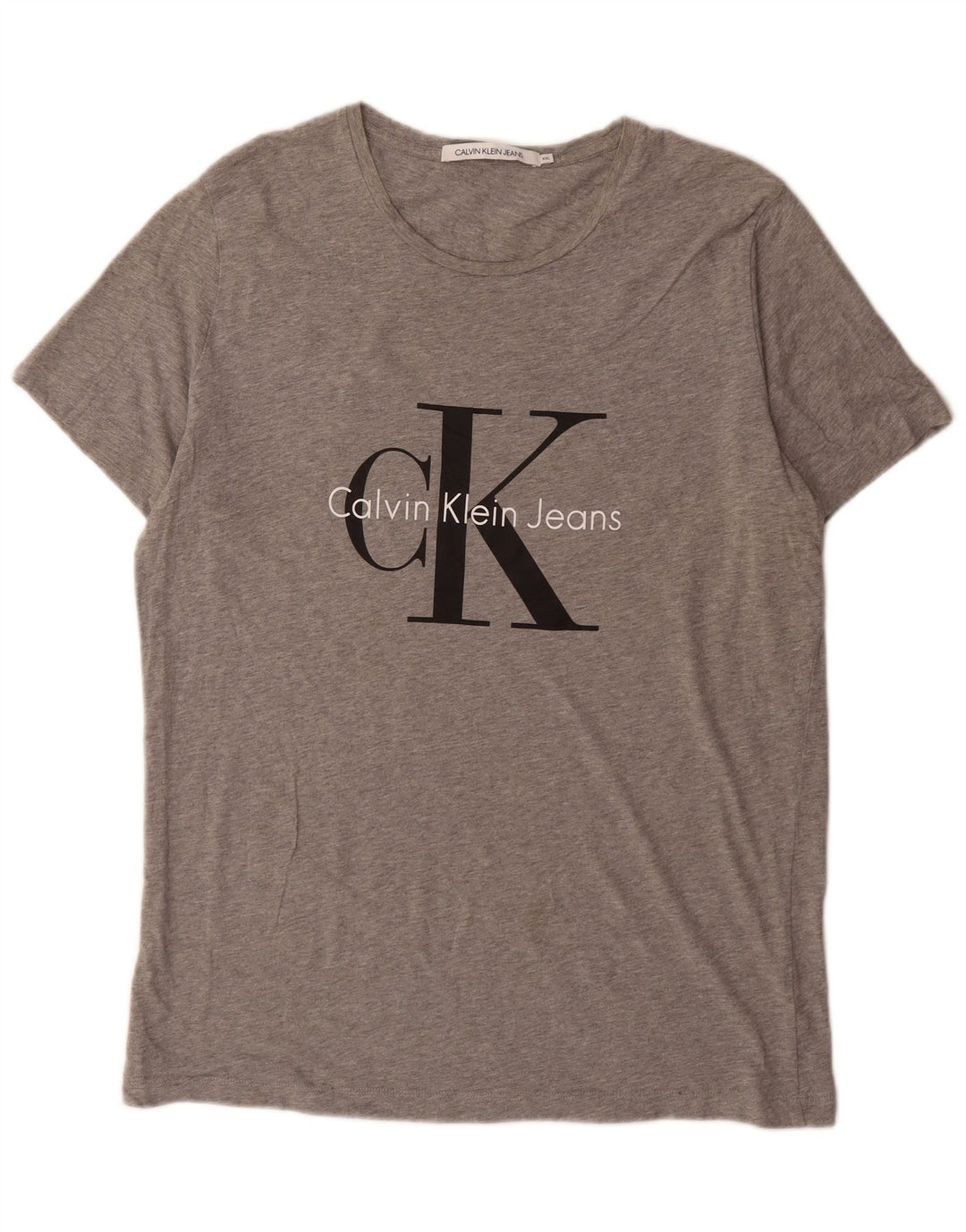 Calvin Klein Jeans Ανδρικό γραφικό T-Shirt Top 2XL Γκρι