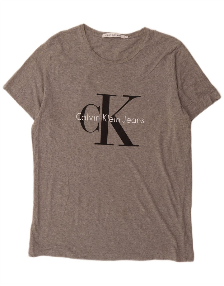Calvin Klein Jeans Ανδρικό γραφικό T-Shirt Top 2XL Γκρι