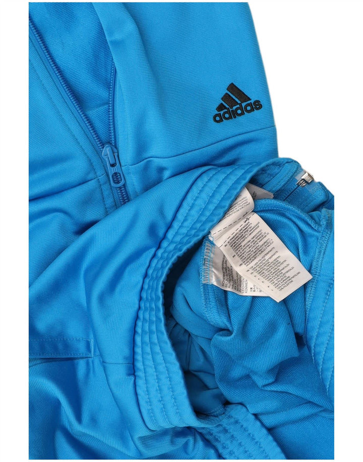 Ανδρική φόρμα γυμναστικής ADIDAS, γραφικό, μπουφάν από μικρό μπλε πολυεστέρα