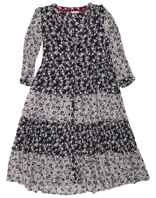 White Stuff Γυναικείο μάξι φόρεμα UK 14 Large Navy Blue Floral Viscose