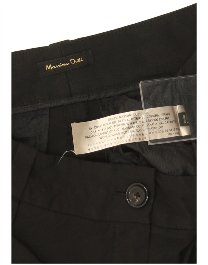 Massimo Dutti Γυναικείο Cropped Παντελόνι EU 40 Medium W30 L24 Black Viscose