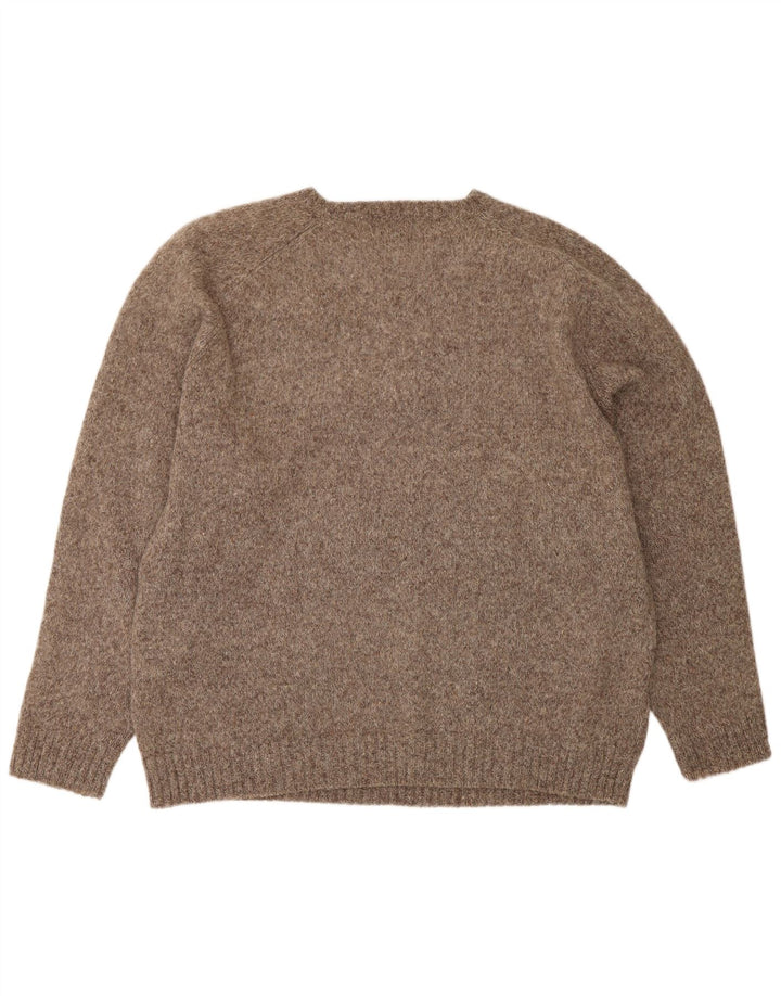 KAPPA Ανδρικό πουλόβερ με λαιμόκοψη 2XL από μαλλί σε καφέ
