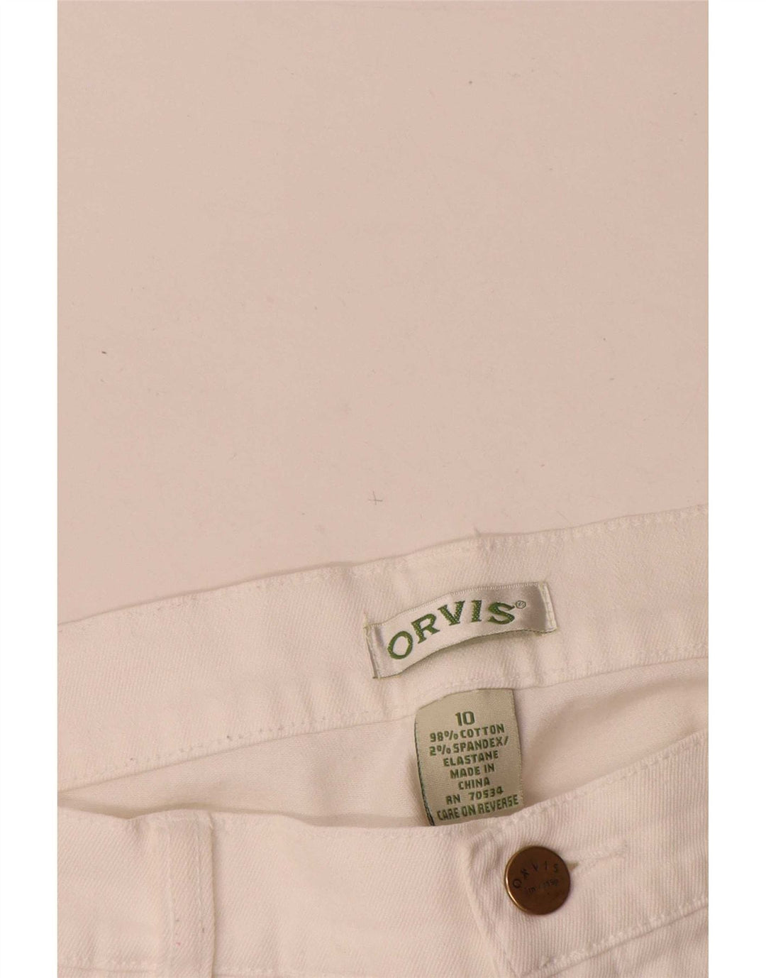 Γυναικείο ίσιο τζιν Orvis US 10 Large W30 L28 Λευκό βαμβακερό