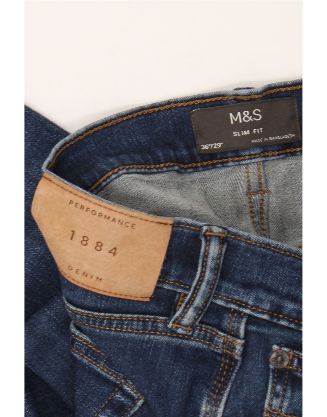 Marks & Spencer Ανδρικό Slim Jeans W36 L29 Μπλε βαμβακερό