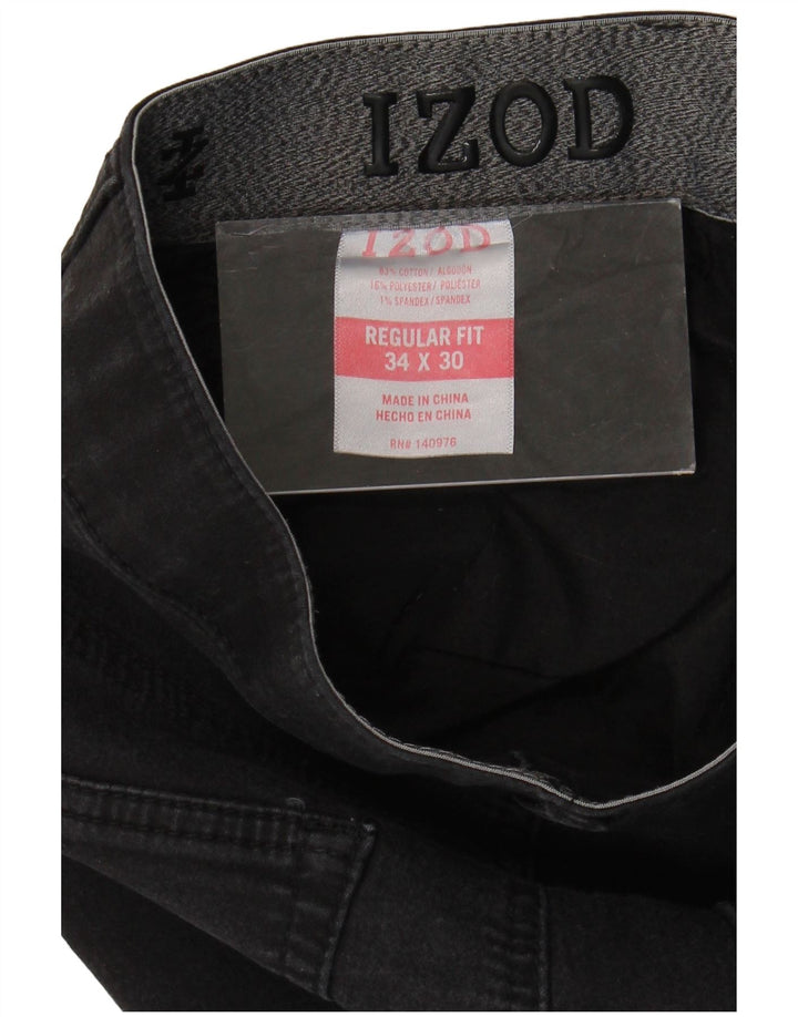 Ανδρικό τζιν IZOD Regular Fit ίσιο W34 L30 μαύρο βαμβακερό