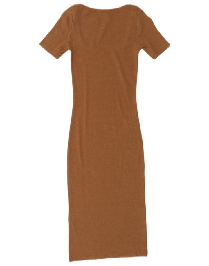 Zara Γυναικείο Φόρεμα Bodycon UK 8 Μικρό Καφέ