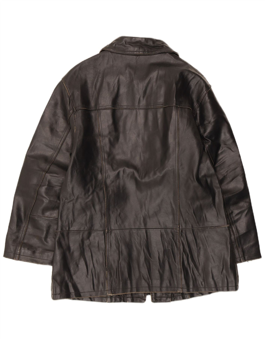 VINTAGE Γυναικείο Δερμάτινο Μπουφάν IT 42 Μεσαίο Μαύρο Δερμάτινο