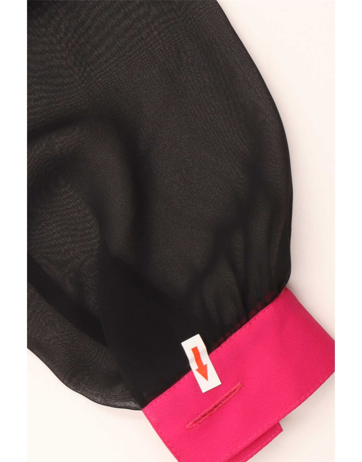Vintage Γυναικεία See Through Μπλούζα IT 44 Medium Black Polyester