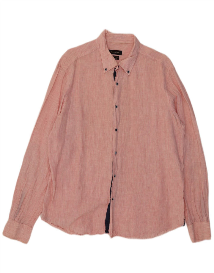 Ανδρικό πουκάμισο Massimo Dutti 2XL Pink Pinstripe