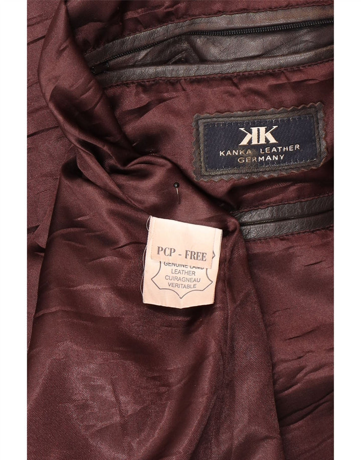 Vintage Ανδρικό Δερμάτινο Μπουφάν UK 44 2XL Μαύρο Δερμάτινο