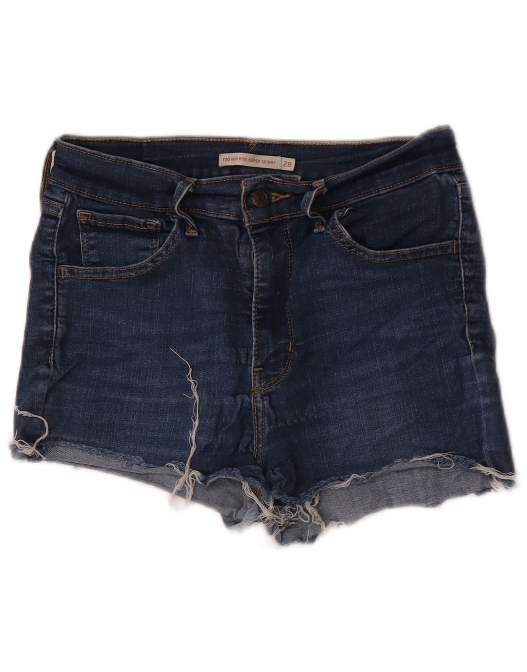 LEVI'S Γυναικεία Σορτς Τζιν 720 Υψηλικής Μέσης W28 Μέτριο Μπλε Βαμβάκι