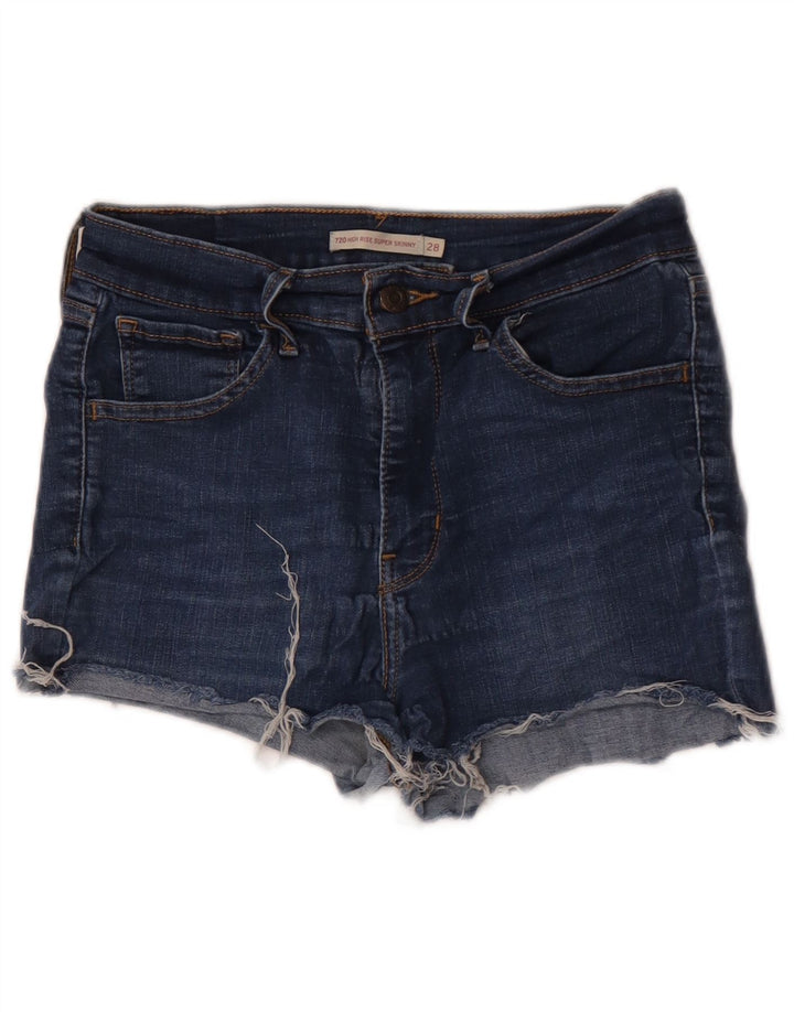 LEVI'S Γυναικεία Σορτς Τζιν 720 Υψηλικής Μέσης W28 Μέτριο Μπλε Βαμβάκι