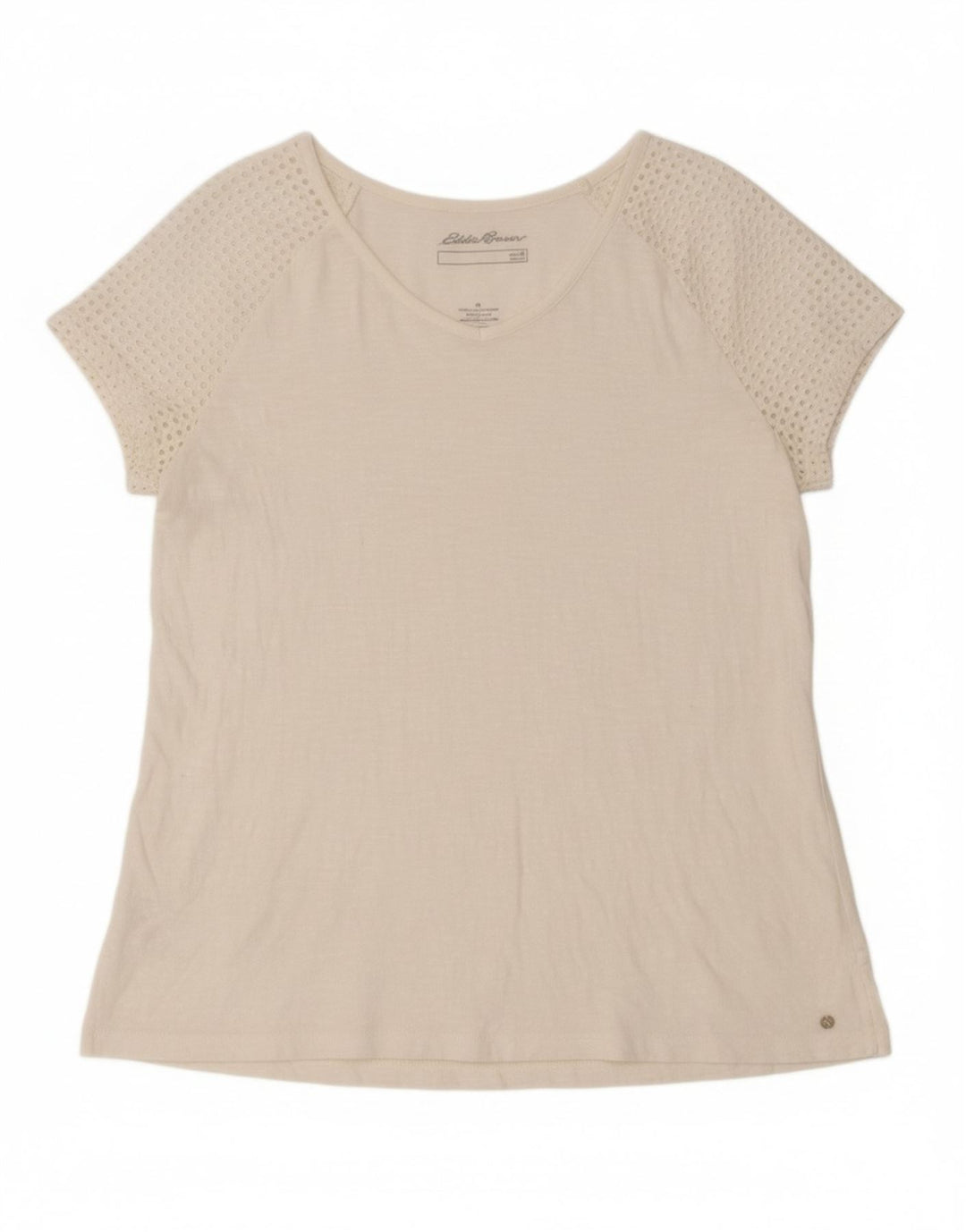 EDDIE BAUER Womens T-Shirt Top UK 14 Medium White Cotton Vintage Eddie Bauer and Second-Hand Eddie Bauer from Messina Hembry 