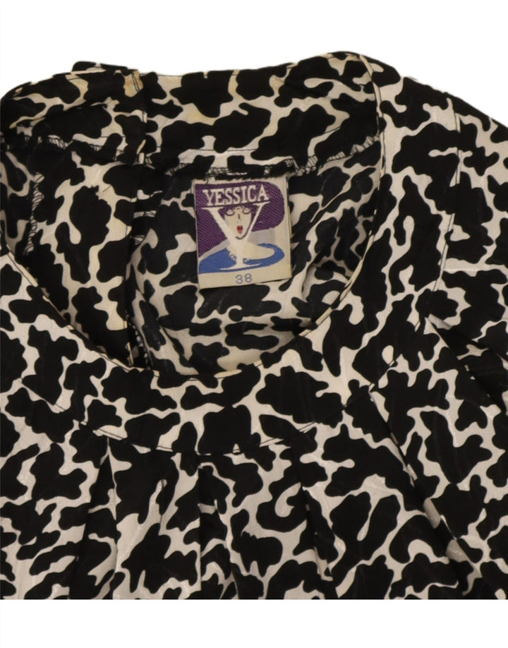 Yessica Γυναικεία Μπλούζα Crop Top EU 38 Medium Μαύρο Animal Print Polyester