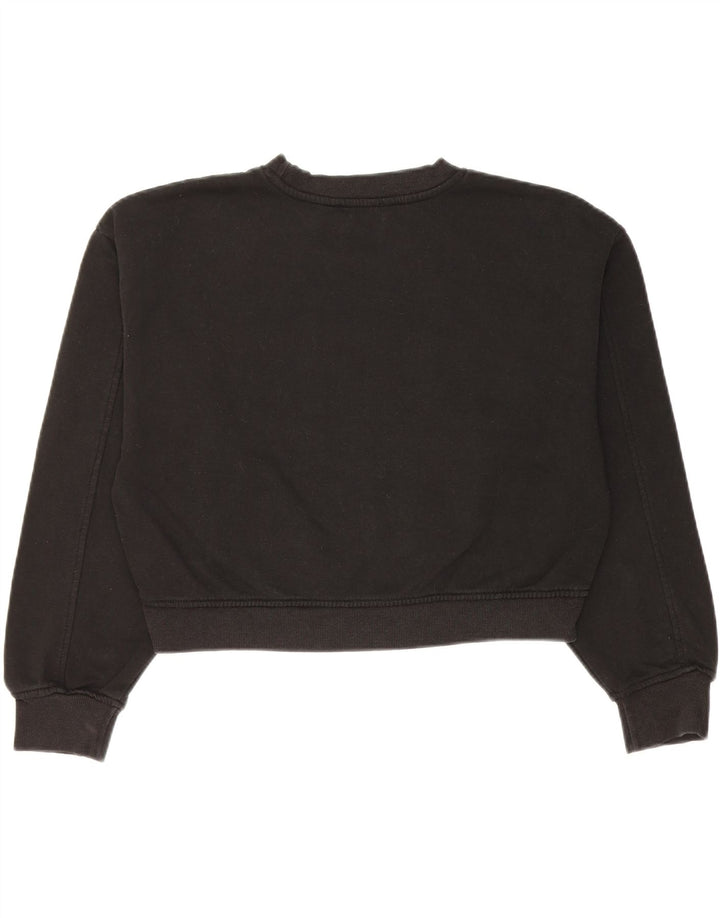 Zara Γυναικεία φούτερ Crop Jumper UK 14 Medium Black Cotton