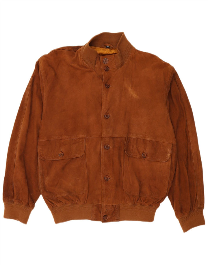 MASTERPELLE Ανδρικό Suede Bomber Jacket IT 52 XL Καφέ Δερμάτινο