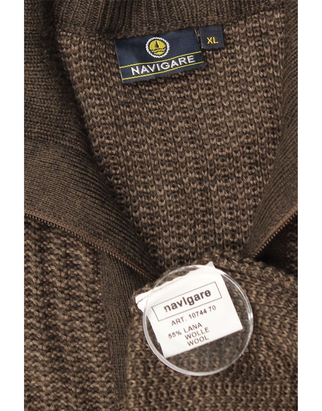 Ανδρικό πουλόβερ ζακέτα NAVIGARE XL Γκρι μαλλί