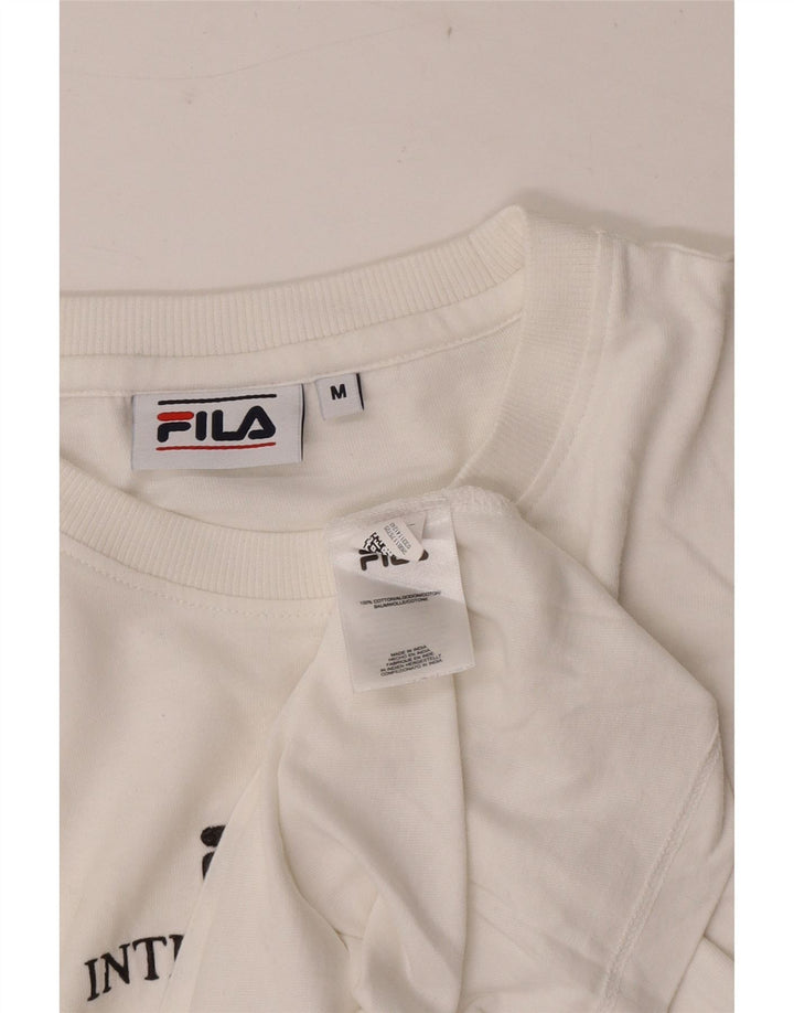 Ανδρικό γραφικό T-Shirt Fila Top Μεσαίο λευκό βαμβακερό